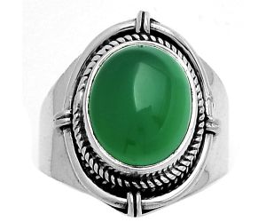 Natural Green Onyx Ring size-7 SDR179357 R-1539, 10x12 mm