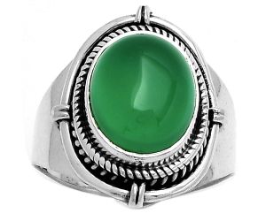 Natural Green Onyx Ring size-8 SDR179363 R-1539, 10x12 mm