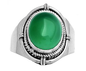 Natural Green Onyx Ring size-8 SDR179380 R-1539, 10x12 mm