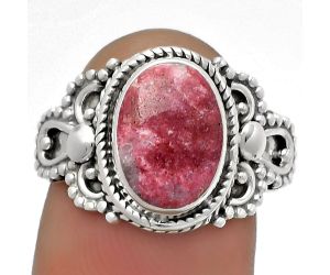 Natural Pink Thulite - Norway Ring size-8.5 SDR179407 R-1170, 8x11 mm