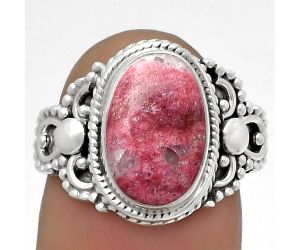 Natural Pink Thulite - Norway Ring size-7 SDR179412 R-1170, 8x12 mm