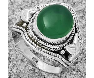 Natural Green Onyx Ring size-7.5 SDR179448 R-1312, 10x12 mm