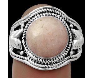 Natural Pink Scolecite Ring size-9 SDR179462 R-1312, 12x12 mm