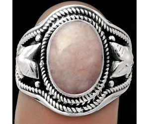 Natural Pink Scolecite Ring size-7.5 SDR179464 R-1312, 9x12 mm
