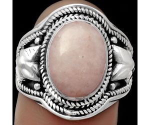 Natural Pink Scolecite Ring size-7.5 SDR179465 R-1312, 9x12 mm