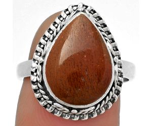 Natural Red Moss Agate Ring size-7.5 SDR179481 R-1279, 11x15 mm