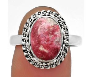 Natural Pink Thulite - Norway Ring size-8.5 SDR179485 R-1279, 8x12 mm