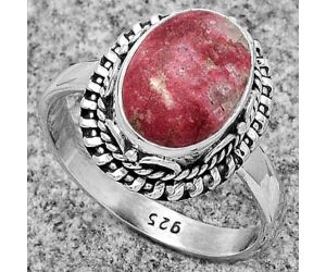 Natural Pink Thulite - Norway Ring size-8.5 SDR179485 R-1279, 8x12 mm