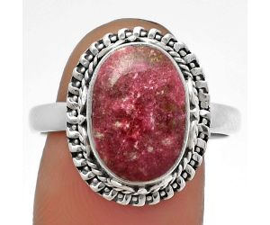 Natural Pink Thulite - Norway Ring size-9 SDR179494 R-1279, 9x13 mm