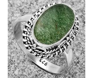 Natural Green Aventurine Ring size-8.5 SDR179502 R-1279, 8x14 mm