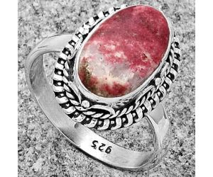 Natural Pink Thulite - Norway Ring size-8.5 SDR179511 R-1279, 8x14 mm