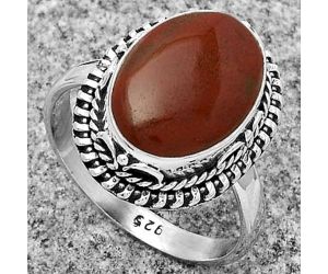 Natural Red Moss Agate Ring size-9.5 SDR179512 R-1279, 11x15 mm
