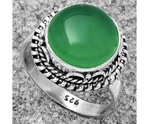 Natural Green Onyx Ring size-7.5 SDR179519 R-1279, 12x12 mm