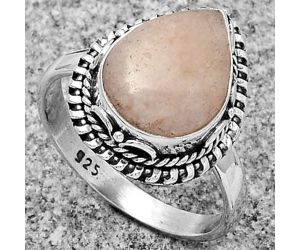 Natural Pink Scolecite Ring size-9 SDR179521 R-1279, 10x14 mm