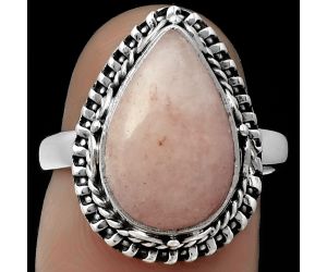 Natural Pink Scolecite Ring size-6.5 SDR179523 R-1279, 10x15 mm