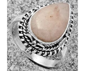 Natural Pink Scolecite Ring size-6.5 SDR179523 R-1279, 10x15 mm