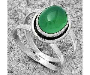Natural Green Onyx Ring size-7 SDR179565 R-1156, 8x10 mm