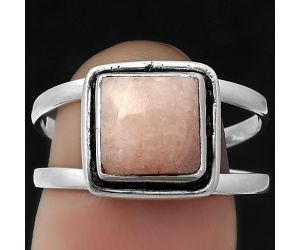 Natural Pink Scolecite Ring size-8 SDR179570 R-1156, 8x8 mm