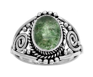 Natural Green Aventurine Ring size-8.5 SDR179579 R-1270, 8x11 mm