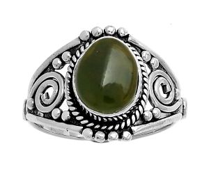 Natural Chrome Chalcedony Ring size-8 SDR179582 R-1270, 8x10 mm