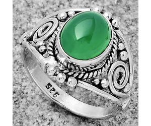 Natural Green Onyx Ring size-7.5 SDR179601 R-1270, 8x10 mm