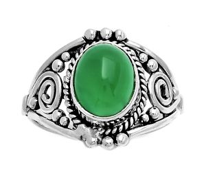 Natural Green Onyx Ring size-8.5 SDR179604 R-1270, 8x10 mm