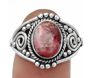 Natural Pink Thulite - Norway Ring size-8.5 SDR179613 R-1270, 8x10 mm