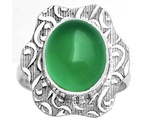 Natural Green Onyx Ring size-7 SDR179686 R-1090, 10x12 mm
