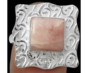 Natural Pink Scolecite Ring size-8.5 SDR179711 R-1090, 10x10 mm