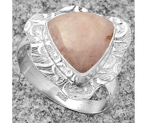 Natural Pink Scolecite Ring size-6.5 SDR179712 R-1090, 10x10 mm