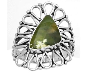 Natural Chrome Chalcedony Ring size-6.5 SDR179748 R-1527, 9x13 mm