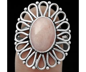 Natural Pink Scolecite Ring size-8 SDR179794 R-1527, 9x12 mm