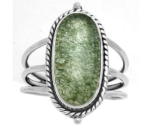 Natural Green Aventurine Ring size-7.5 SDR179800 R-1010, 8x17 mm