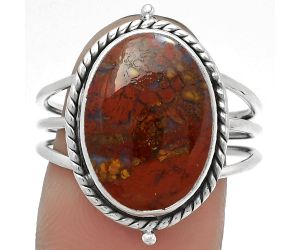 Natural Red Moss Agate Ring size-9 SDR179815 R-1010, 12x16 mm