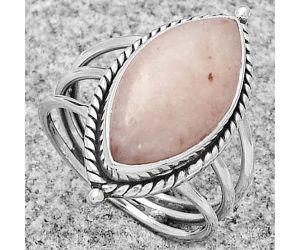 Natural Pink Scolecite Ring size-7 SDR179835 R-1010, 9x18 mm