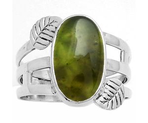 Natural Chrome Chalcedony Ring size-7.5 SDR179843 R-1400, 8x14 mm