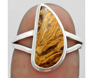 Coquina Fossil Jasper - India Ring size-7.5 SDR179903 R-1008, 8x16 mm