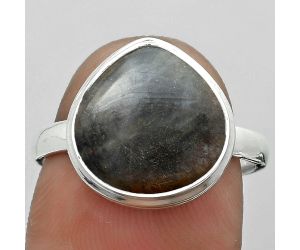 Natural Root Plume Agate Ring size-8.5 SDR179928 R-1007, 13x13 mm