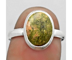 Natural Unakite Ring size-7.5 SDR179943 R-1007, 9x12 mm