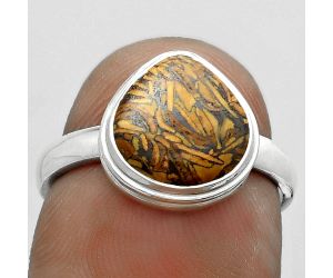 Natural Coquina Fossil Jasper - India Ring size-7 SDR179965 R-1007, 10x10 mm