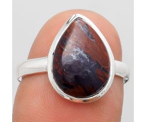 Natural Purple Cow Jasper Ring size-7.5 SDR180101 R-1007, 10x14 mm