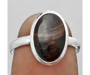 Natural Purple Cow Jasper Ring size-7.5 SDR180280 R-1007, 8x13 mm