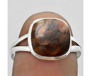 Natural Purple Cow Jasper Ring size-8.5 SDR180298 R-1008, 11x11 mm