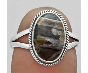 Natural Tube Agate - Turkish Ring size-7.5 SDR180313 R-1010, 9x13 mm