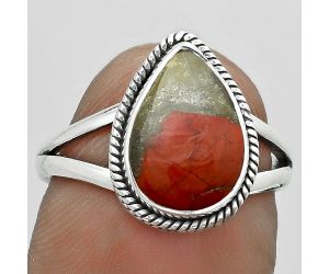 Natural Red Brecciated Jasper Ring size-7 SDR180331 R-1010, 8x12 mm