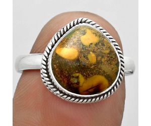Natural Coquina Fossil Jasper - India Ring size-8 SDR180343 R-1009, 11x11 mm