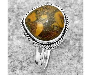 Natural Coquina Fossil Jasper - India Ring size-8 SDR180343 R-1009, 11x11 mm
