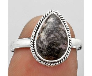 Natural Rhodonite Ring size-7 SDR180356 R-1009, 8x12 mm