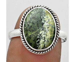 Natural Chrysotile Ring size-8.5 SDR180373 R-1009, 11x15 mm