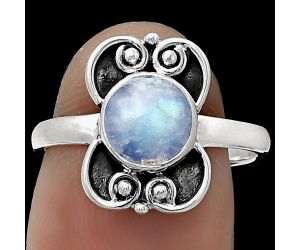 Natural Rainbow Moonstone - India Ring size-7 SDR180566 R-1121, 7x7 mm